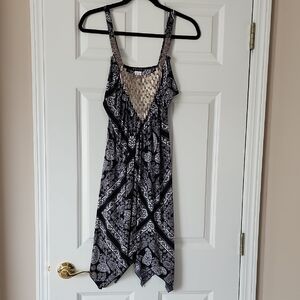 Venus Elegant Black and White Women's Hankerchief  Dress